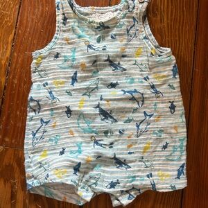 Striped Ocean Animal Baby Romper